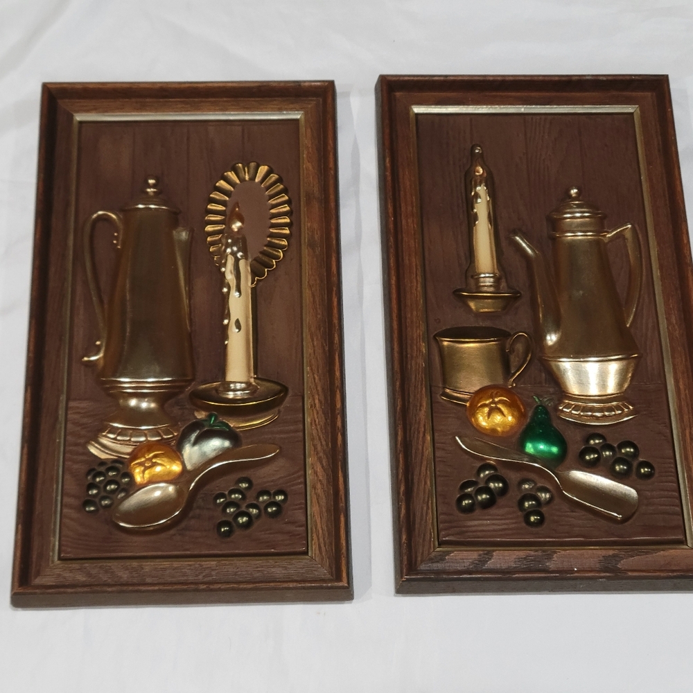 Vintage Truart Hand Colored Wall Art Spoon Kitchen 3D USA Framed MCM